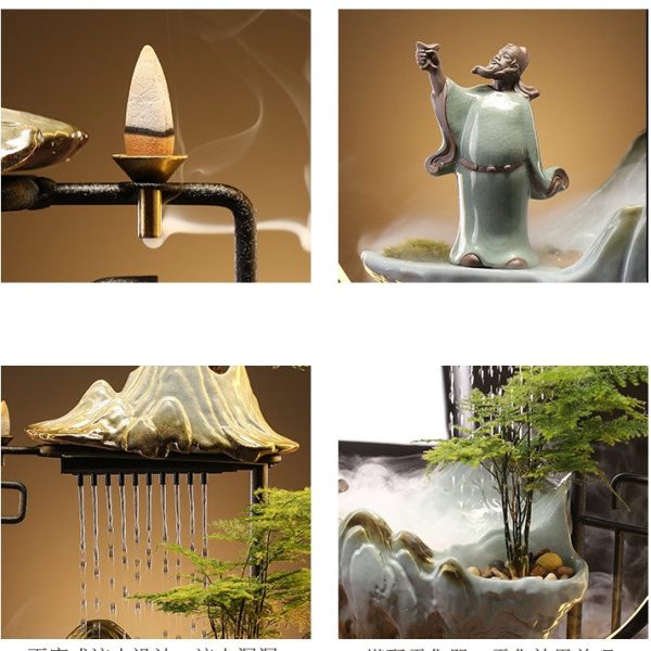 Incense burner waterfall Led Lamp Circulating Water Fountain Ornaments - Image 5