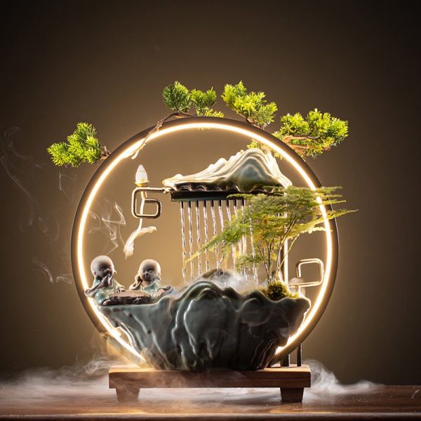 Incense burner waterfall Led Lamp Circulating Water Fountain Ornaments - Image 3