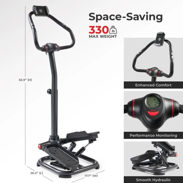 Sunny Health & Fitness Duo Function Premium Heavy Duty 330 LB Capacity Power Stepper with Resistance Bands, Space-Saving Low Impact Peddle w SunnyFit® App Enhanced Connectivity - SF-S021055… - Image 6