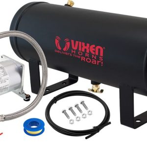 Vixen Horns 12V Air Compressor with Tank 1.5 Gallon - 150 PSI Working Pressure Onboard Air System for Train Horns/Inflating Tires, VXO8315