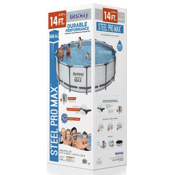 Bestway Steel Pro MAX 14' x 48" Round Above Ground Swimming Pool Set - Image 3