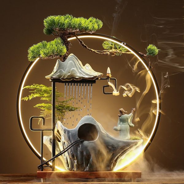 Incense burner waterfall Led Lamp Circulating Water Fountain Ornaments - Image 4